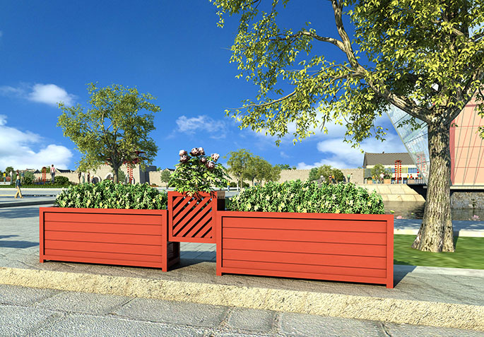 市政街道-塑木花箱/樹池